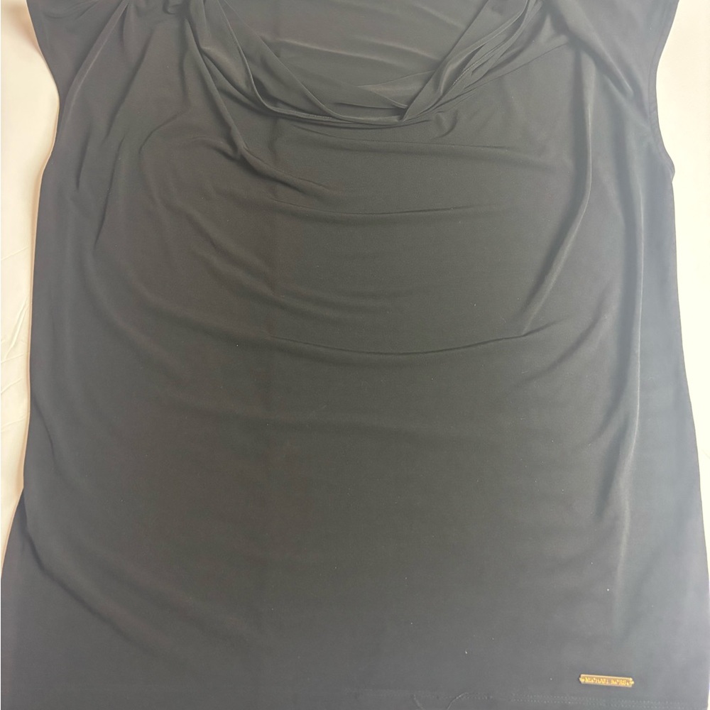 Michael Kors Black Drape Neck Blouse